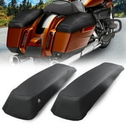 CROSSDESIGN 2x SaddleBag Lids Covers PU Leather Black Fit for Harley Touring FLH FLT Model 2014-2022