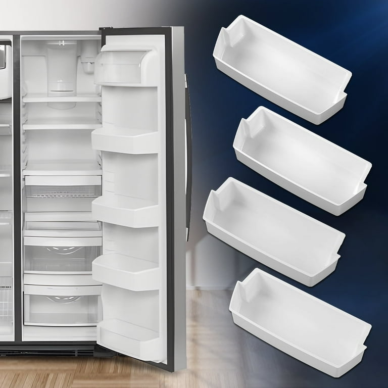 CROSSDESIGN 4 Packs White Shelf Bin Replacement Fit for Kenmore