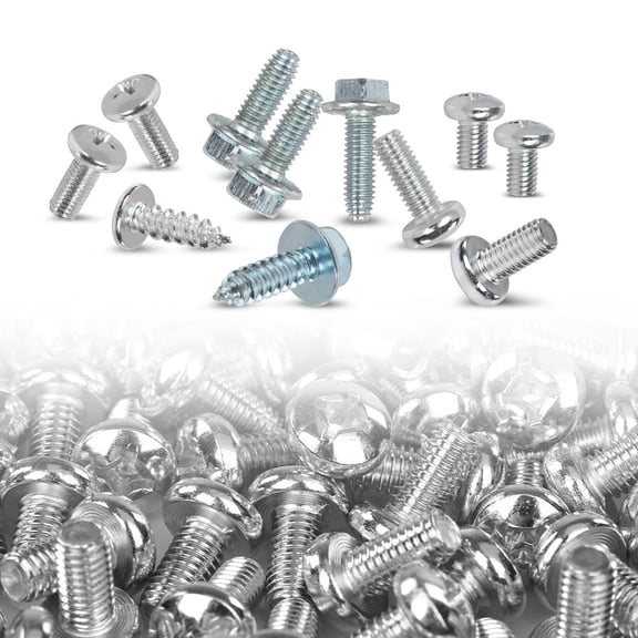 CROSSDESIGN 800 License Plate Screws Fit for American Cars (1620 - #14 x 3/4")Slotted/Phillips/Hex Combo Head (Size 3/8" Socket) - Self Tapping
