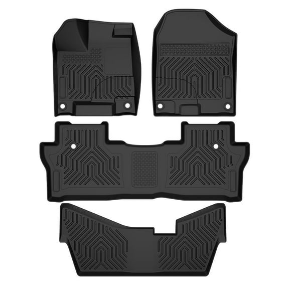 TPE All Weather Car Floor Mats Liner Waterproof Liners Black Set Fit for 2016-2022 Honda Pilot