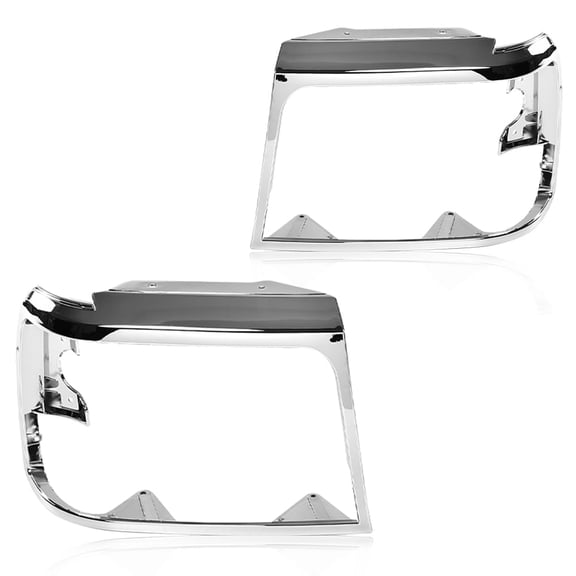 CROSSDESIGN Black 3PCS Grille Headlight Door Fit for 1992-1996 Ford F150 F250 Bronco