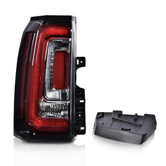 CROSSDESIGN Black LED Tail Light Left Driver Side Rear Brake Stop Fit for 2015-2018 GMC Yukon