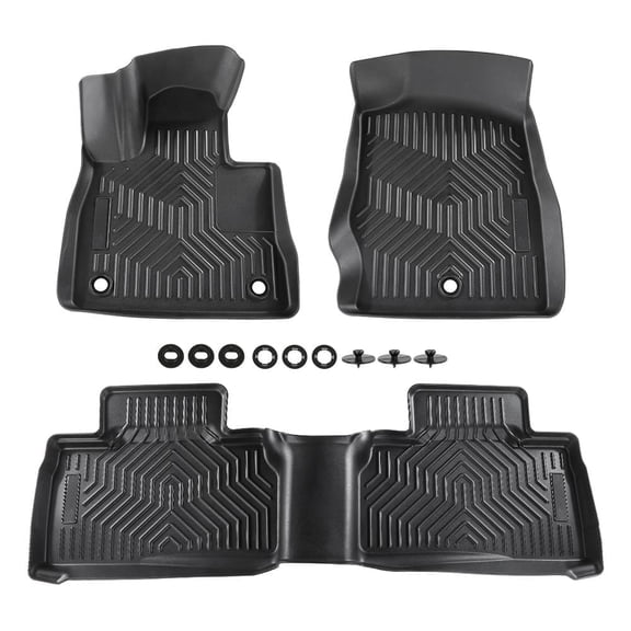 Black Set Floor Mats TPE All Weather Waterproof 3D Liners Fit for 2020-2024 Ford Explorer