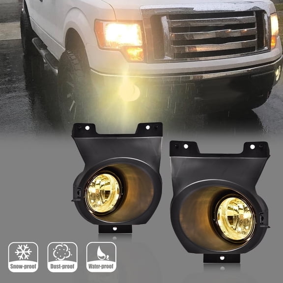 CROSSDESIGN Bumper Fog Lights Fit for 2011-2014 Ford F150  Driving Fog Lamps w/Switch/Bracket/Bulbs
