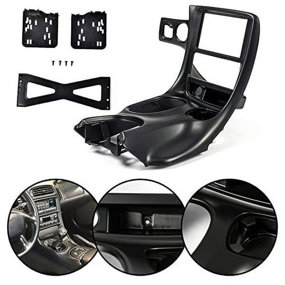 CROSSDESIGN Center Radio Bezel Console Shift Plate Fit for Chevy Corvette C5 Car Truck 1997-2004 Accessories Dash Cover