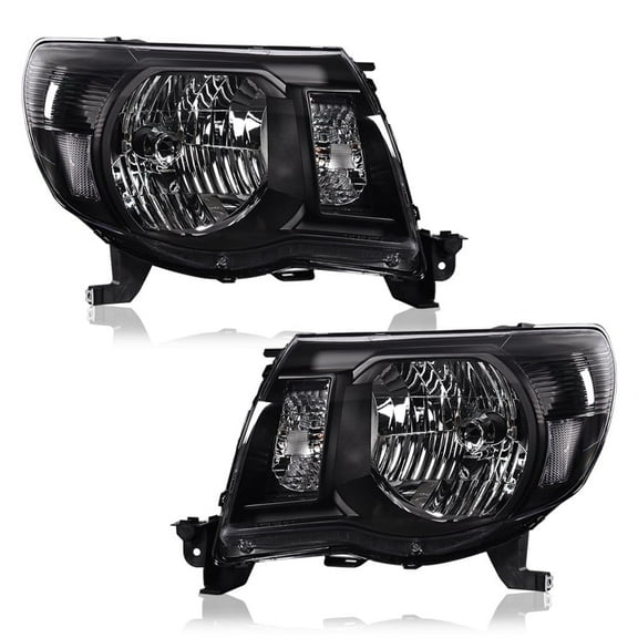 CROSSDESIGN Clear/Black Headlights Assembly Fit for 2005-2011 Toyota Tacoma