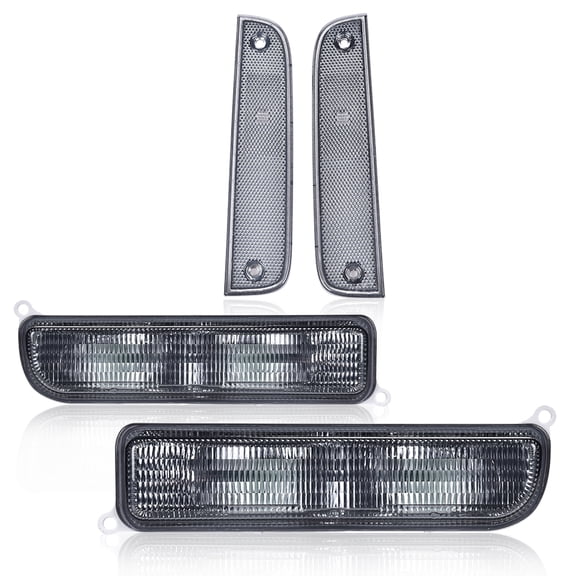 CROSSDESIGN Clear Corner Lights + Bumper Signal Lights Lamps Fit for Jeep Cherokee XJ 1997-2001
