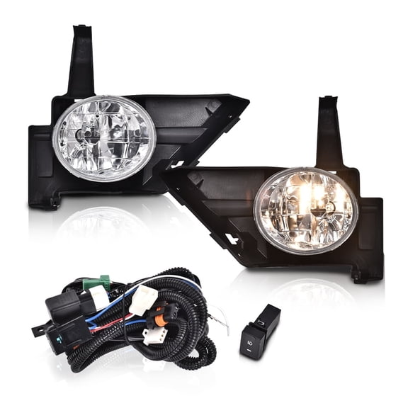 CROSSDESIGN Clear Driving Fog Lights Bumper Lamps W/Switch 2Pcs Fit For 05-06 Honda CR-V CRV