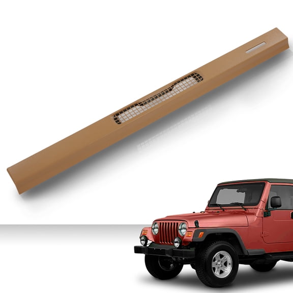 CROSSDESIGN Dash Top Cover Defrost Vent Bezel Trim Panel Yellow Fit for Jeep Wrangler TJ 1997-2006 55037036