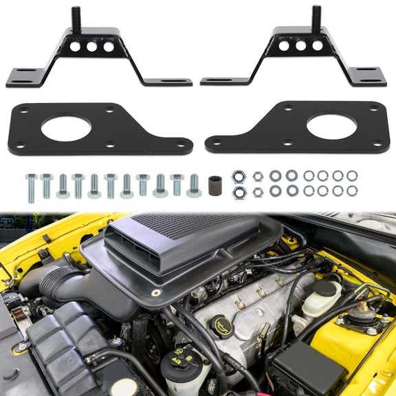 CROSSDESIGN Engine Swap Adapter Plates w/ 4.6L Solid Mounts Fit for Mustang LS1 1979-2004