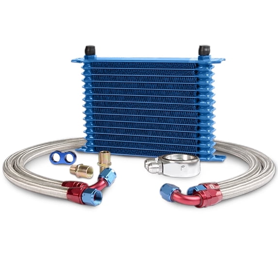 CROSSDESIGN Engine Transmission Oil Cooler Kit + Oil Hose End Kit Fit for All Models
