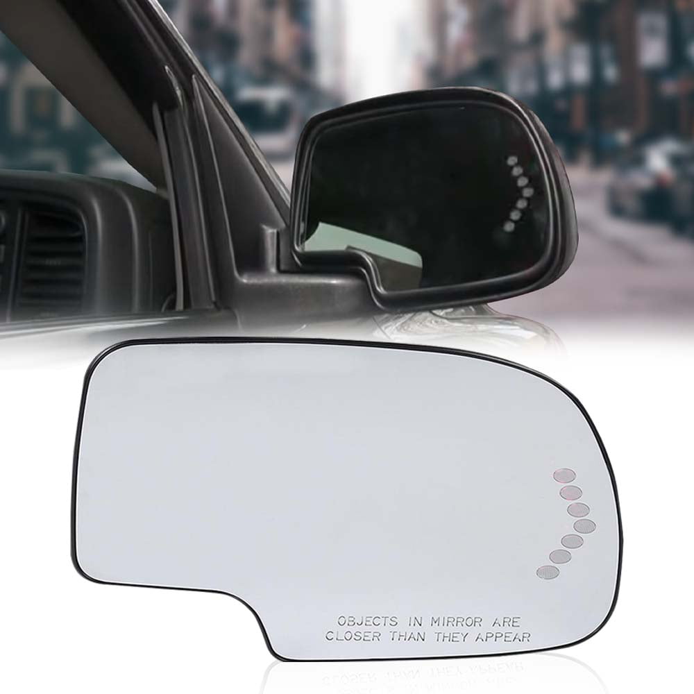 Left Side Mirror Glass For 07-13 GMC Sierra 1500, Cadillac Escalade, 07-14 Yukon - Heated