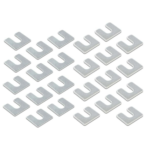 CROSSDESIGN Fender Alignment Shims- 1/16" & 1/8" Thick- 3/8" Slot- 24 shims Fit for GM Body Silver