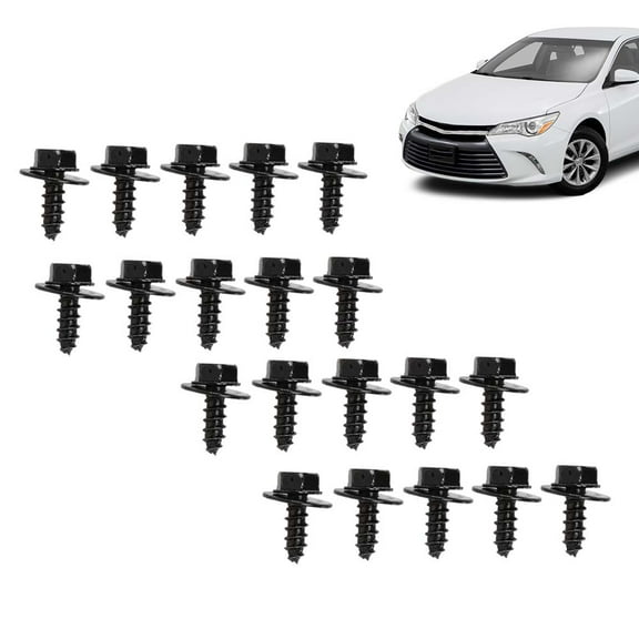 CROSSDESIGN Firewall and Splash Shield Screws- M6.3 x 20mm Long- 10mm Hex-Black Fit For Toyota