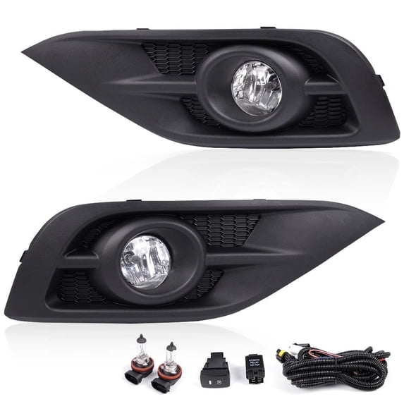 CROSSDESIGN Fog Light Bumper Lamps w/ Switch & Harness & Bezel Clear Fit for 2012-2014 Honda CRV