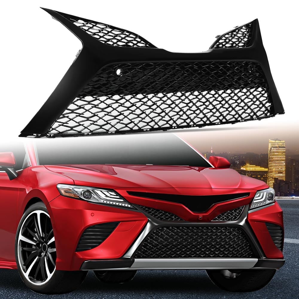 CROSSDESIGN Front Bumper Grille Grill Trim Glossy Black Fit for Toyota ...