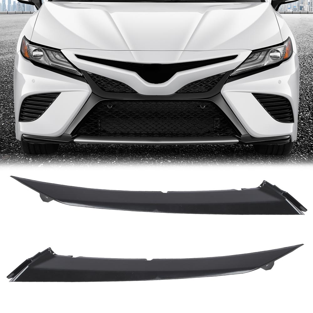3-Piece Front Bumper Lip Spoiler Kit For 2018-2024 Toyota Camry SE/XSE - Carbon Fiber Look ABS Plastic