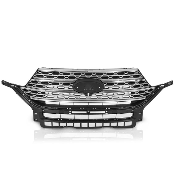 CROSSDESIGN Front Bumper Grille Upper Grill Radiator Chrome Fit for 2020-2022 Ford Explorer