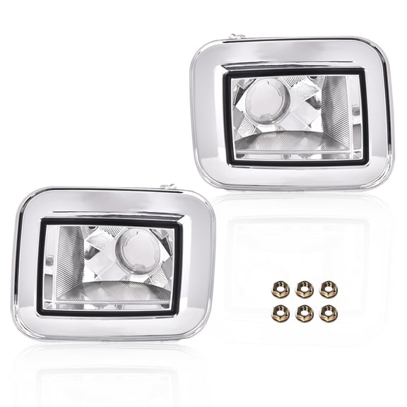 CROSSDESIGN Front Clear Chrome Parking Signal Light Set Fit for H2 Hummer 2003-2008 H2 SUT 2005-2008