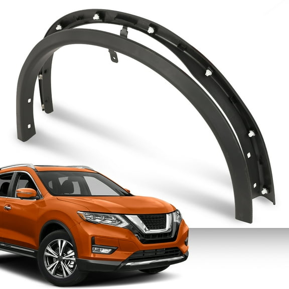 CROSSDESIGN Front Fender Flares Black Plastic Left & Right Fit for 2014-2018 Nissan Rogue