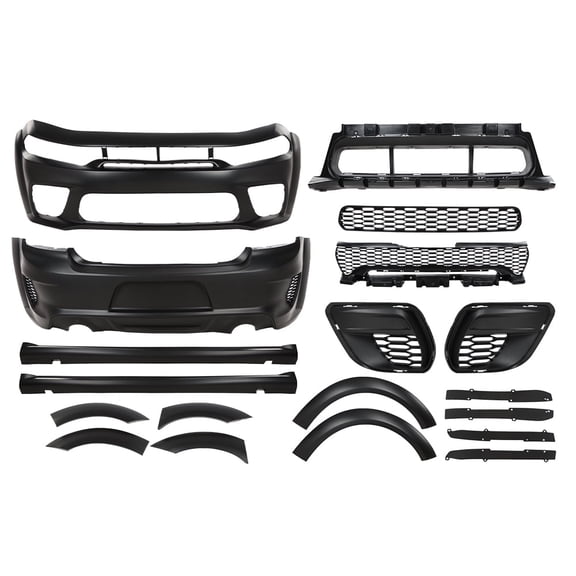 CROSSDESIGN Front Rear Bumper Body Kit Fit for Dodge Charger SRT Style 2015-2023