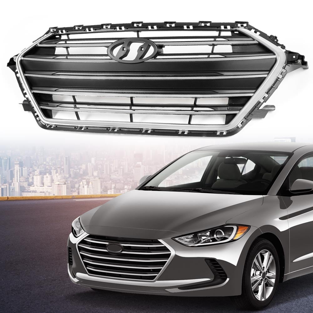 CROSSDESIGN Front Upper Bumper Grille Grill Fit for Hyundai Elantra ...