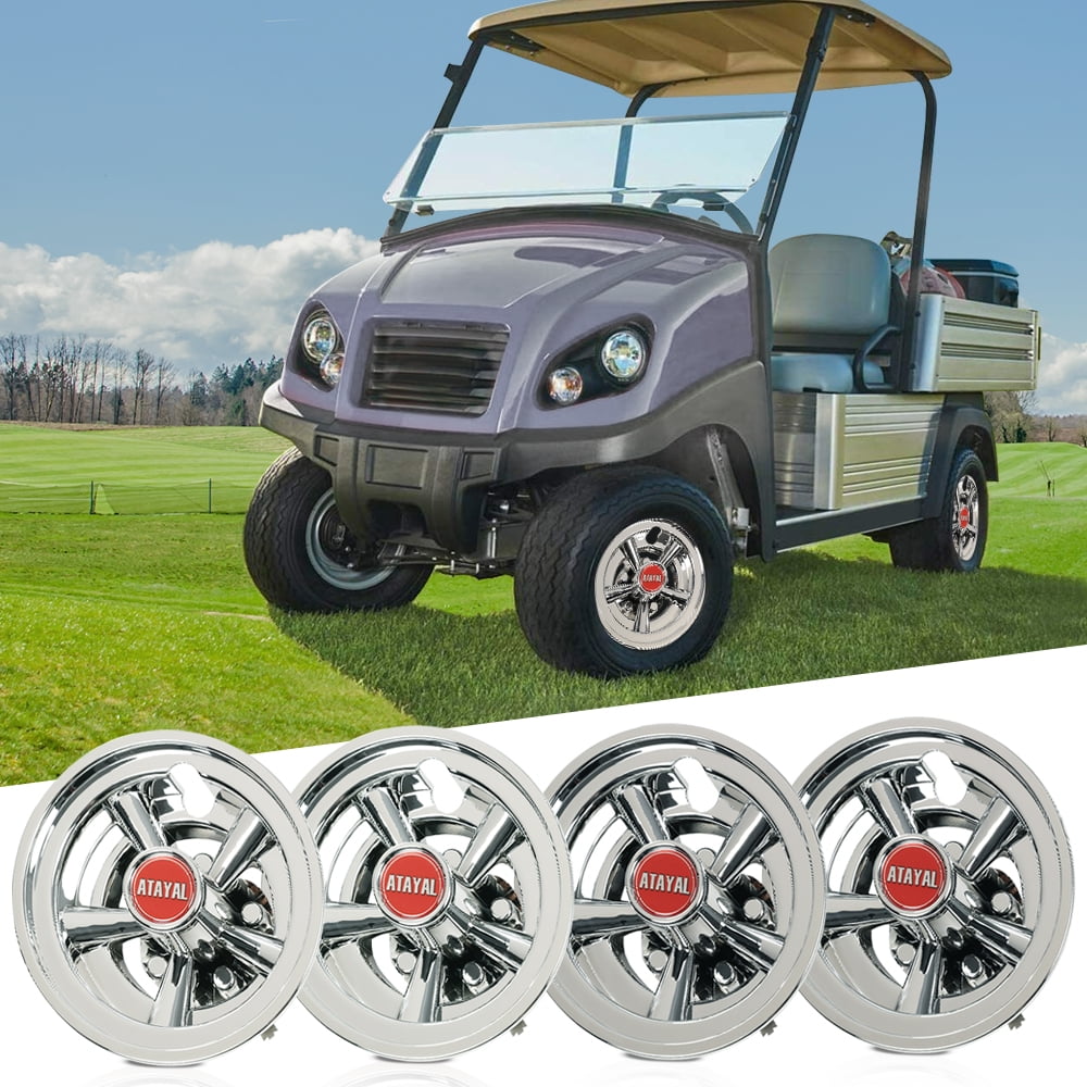 CROSSDESIGN Golf Cart Wheel Cover Hubcaps Fit for EZGO, Club Car