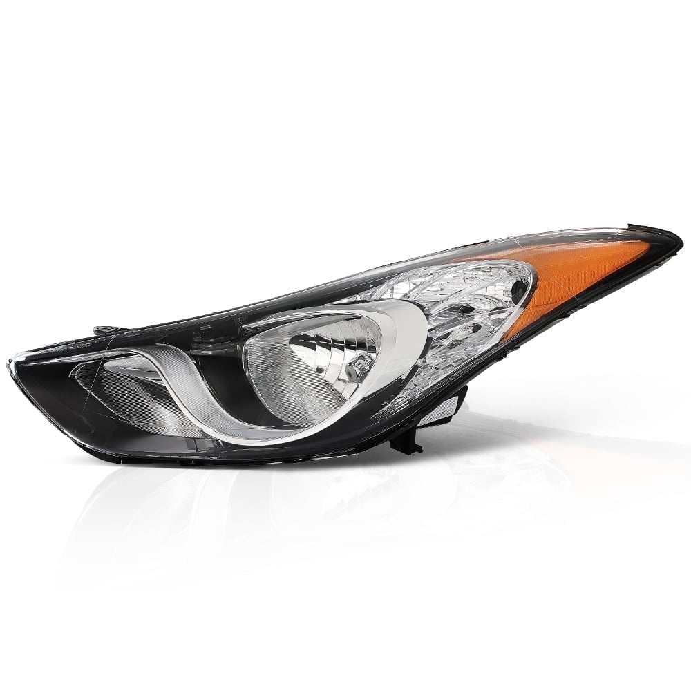 CROSSDESIGN Halogen Headlight Assembly Headlamp Fit for 2011-2013 Hyundai Elantra