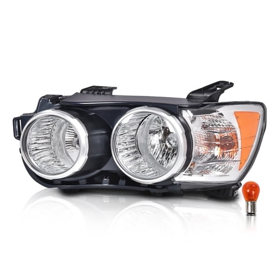 CROSSDESIGN Left Driver Side Headlight Headlamp w/ Chrome Bezel Fit for 2012-2016 Chevy Sonic