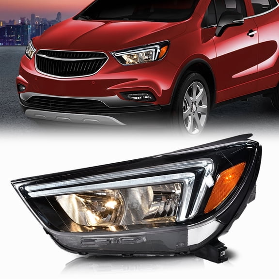 CROSSDESIGN Halogen Model LED DRL Headlight Fit for Buick Encore 2017-2022 Headlamp