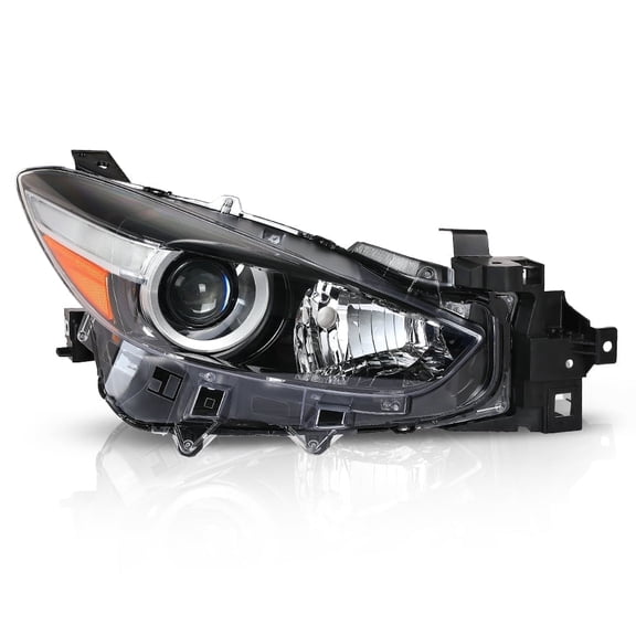 CROSSDESIGN Headlamp Clear Halogen Headlight Assembly Fit for Mazda 3 2017-2018