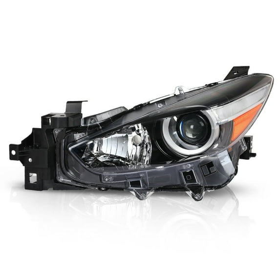 CROSSDESIGN Headlamp LH/Driver Side Clear Halogen Headlight Assembly Fit for Mazda 3 2017-2018