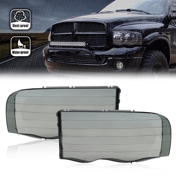 CROSSDESIGN Headlight Cover Headlamps Cover Fit for Dodge Ram 1500 2500 3500 2002-2009