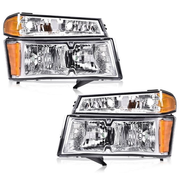 CROSSDESIGN Pair Headlights Assembly Amber Corner Fit for Chevy Colorado/GMC Canyon 2004-2012