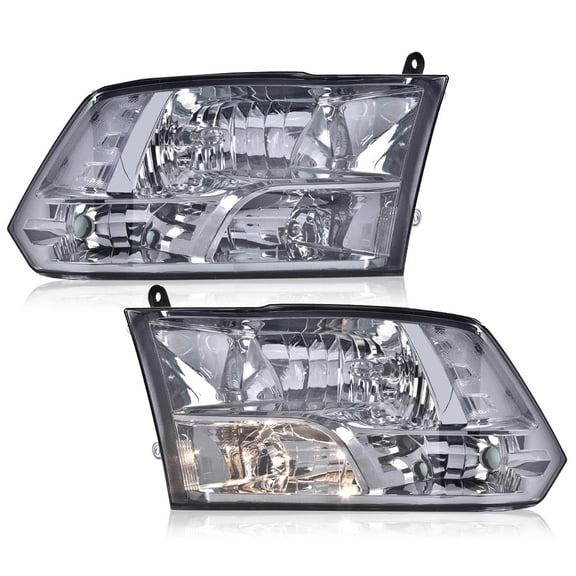 CROSSDESIGN Headlights Assembly Fit for Dodge Ram 1500 2500 3500 2009-2012 Headlamps