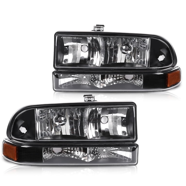 DNA Motoring Smoked Headlight & Bumper Signal Set – For Chevy S10/Blazer 1998-2004