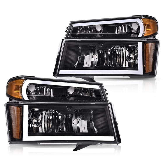 CROSSDESIGN Headlights Fit for Chevy Colorado/GMC Canyon 2004-2012/Isuzu i-280/i-350 2006/Isuzu i-290/i-370 2007-2008 Headlamps