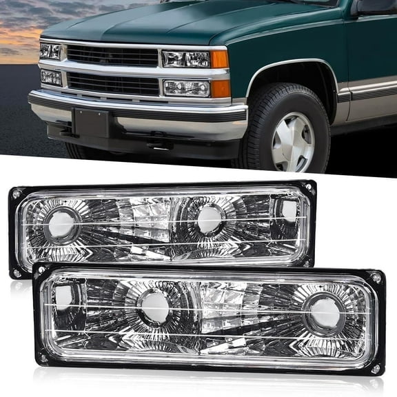 CROSSDESIGN Headlights Headlamps Fit for GMC C/K 1500 2500 Sierra Yukon Suburban 1994-1998
