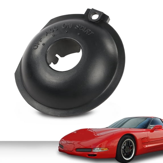 CROSSDESIGN Black Ignition Lock Cylinder Switch Bezel Fit for C5 Corvette 1997-2004