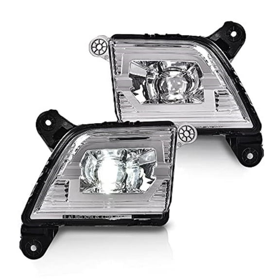 CROSSDESIGN LED Fog Lights Fit for Chevy Silverado 1500 2019-2021 Front Bumper Driving Fog Lamps W/O Wiring Kit Driver