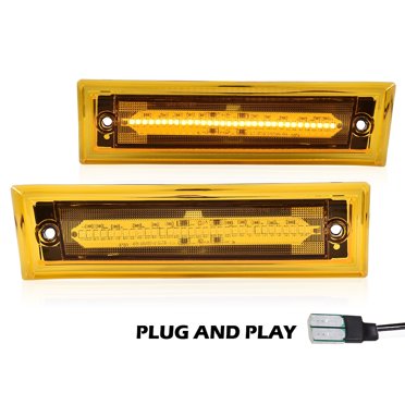 2X Front Bumper Side Marker Lamp For 81-91 Chevy C10 C20 C30 GMC C1500 C2500 – Smoked LED By GTINTHEBOX
