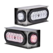 CROSSDESIGN LED Trailer Truck Steel Housing Box w/ 6" Oval Tail Light and 2" Marker Light Fit for Trailer/Truck