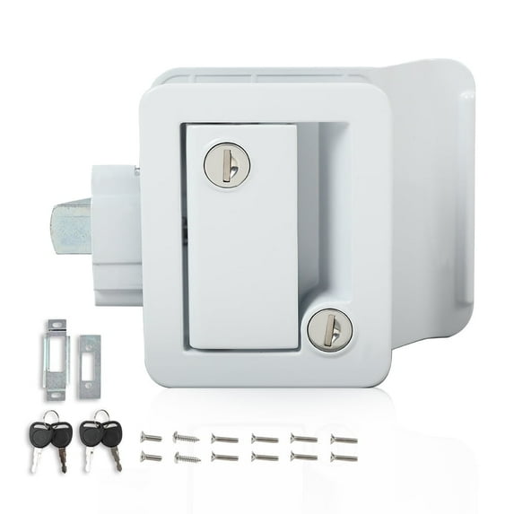 CROSSDESIGN Paddle Entry Door Lock Latch Handle Knob Deadbolt Fit for Most RV Doors (Most Common Lock)