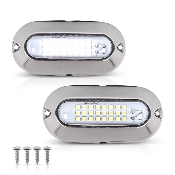 CROSSDESIGN Pair 12V Bright White Light LED Pontoon Boat Docking Light Marine Boat Light