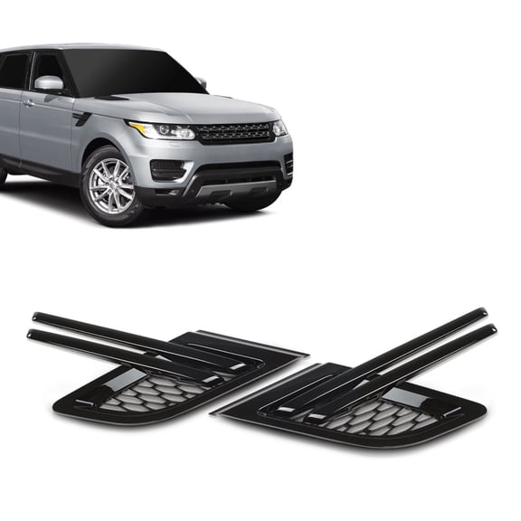 CROSSDESIGN Pair Fender Vent Grille Black Trim Louver 2PCS For Range Rover Sport 2014-2017