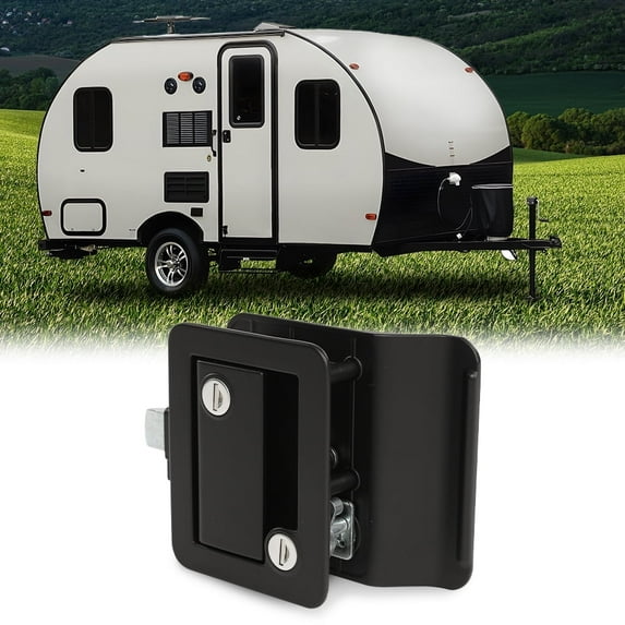 CROSSDESIGN RV Paddle Entry Door Lock Latch Handle Knob Deadbolt Fit for Camper Trailer
