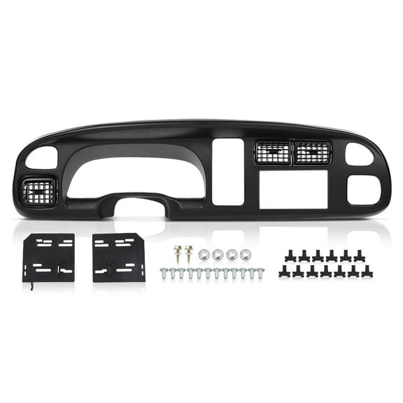 CROSSDESIGN Black Radio Stereo Double Din Dash Kit W/Vents Fit for 1998-2002 Dodge Ram 1500 2500 3500