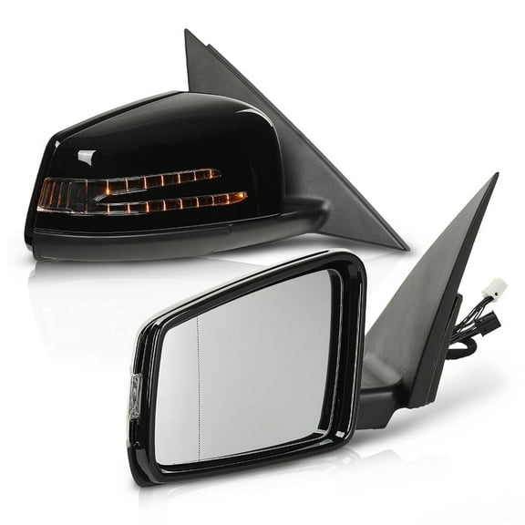 CROSSDESIGN Rear View Mirror Side Left & Right Fit for  2008-2013 Benz C Class W204 C200 C180 C300 2048106376, 2048106476