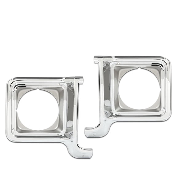 CROSSDESIGN Silver Headlight Trim Bezel Fit for 1973-1978 Chevy Blazer GMC Jimmy