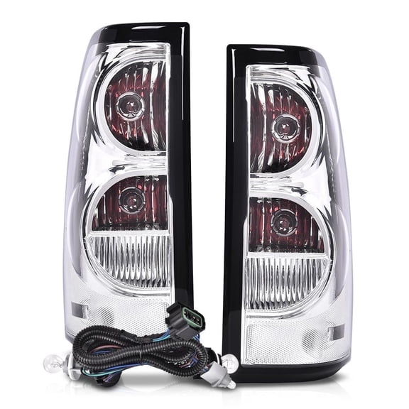 CROSSDESIGN Tail Lights Set Fit for Chevy Silverado 2003-2006 Tail Lamps